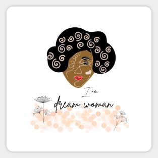 portrait of afroamerican woman with black curly hair Magnet